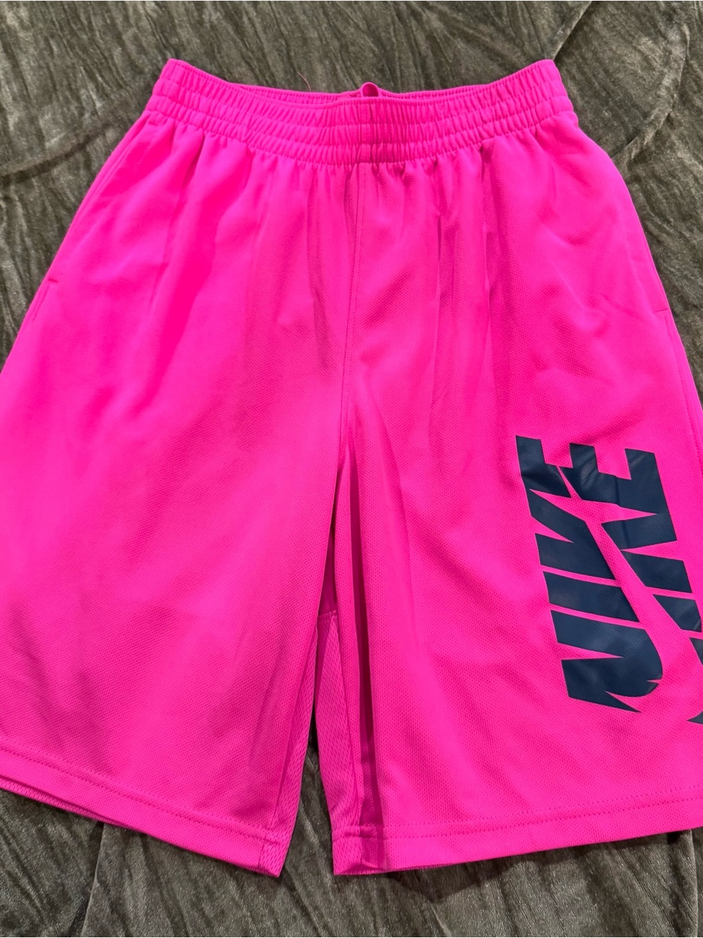 Nike Kids Hot Pink Athletic Shorts with Black Logo